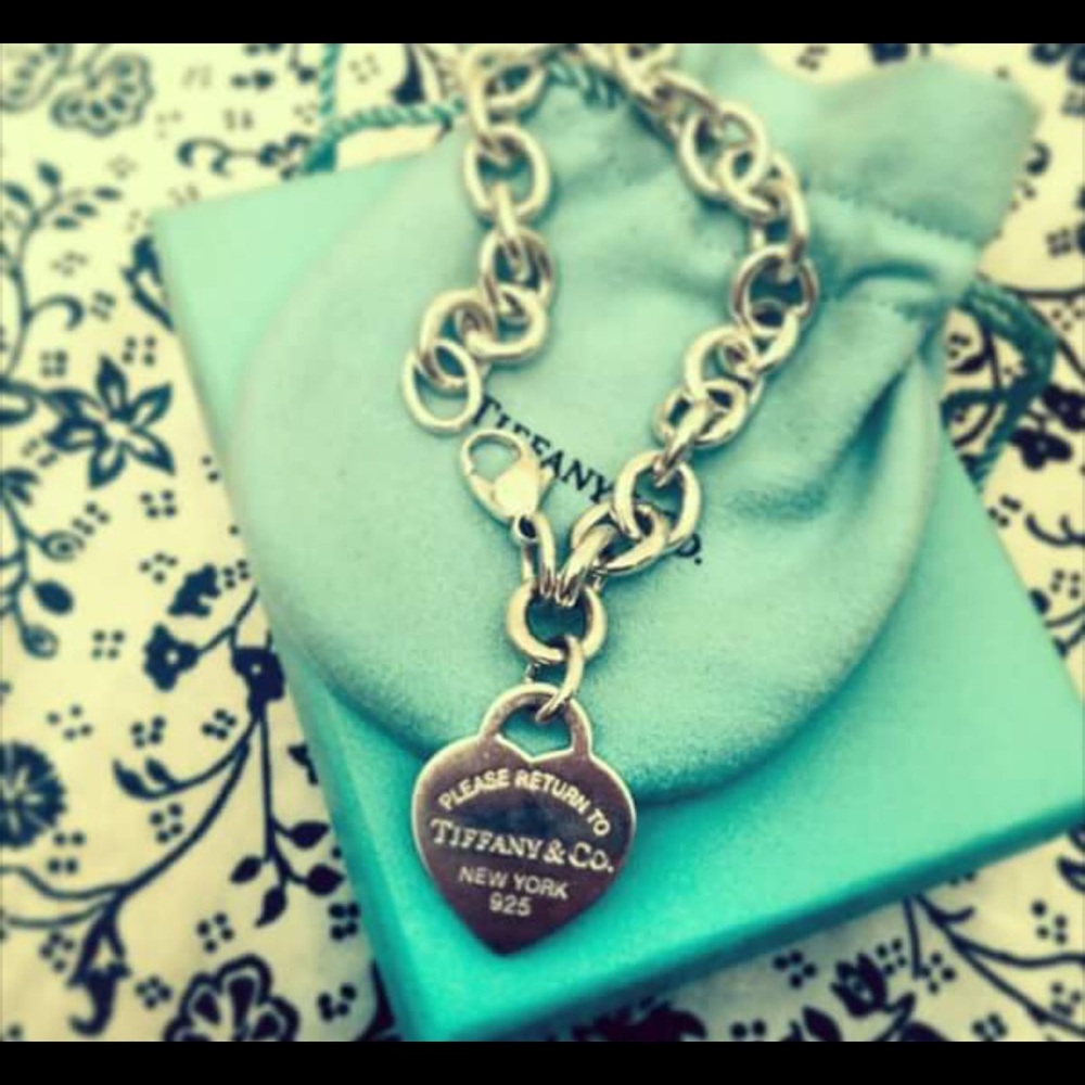 Tiffany Heart Charm Bracelet Sterling Silver